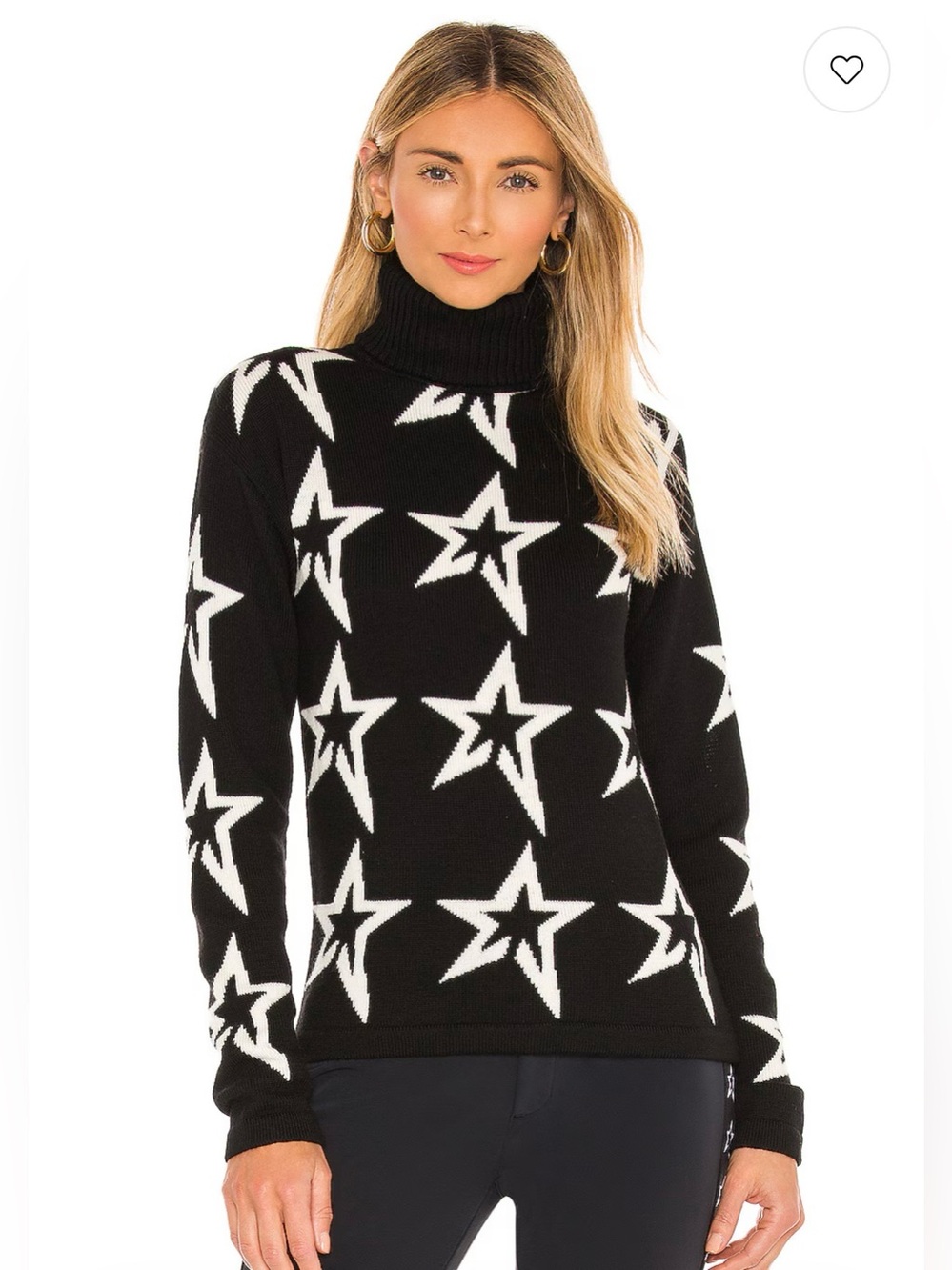 Perfect Moment Star Dust Sweater in Black & Snow White Star